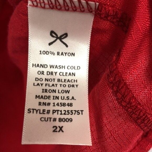 Chic Soul French Grey Red Faux Ruffle Wrap Sleeveless Top New Condition 2X - Picture 3 of 4